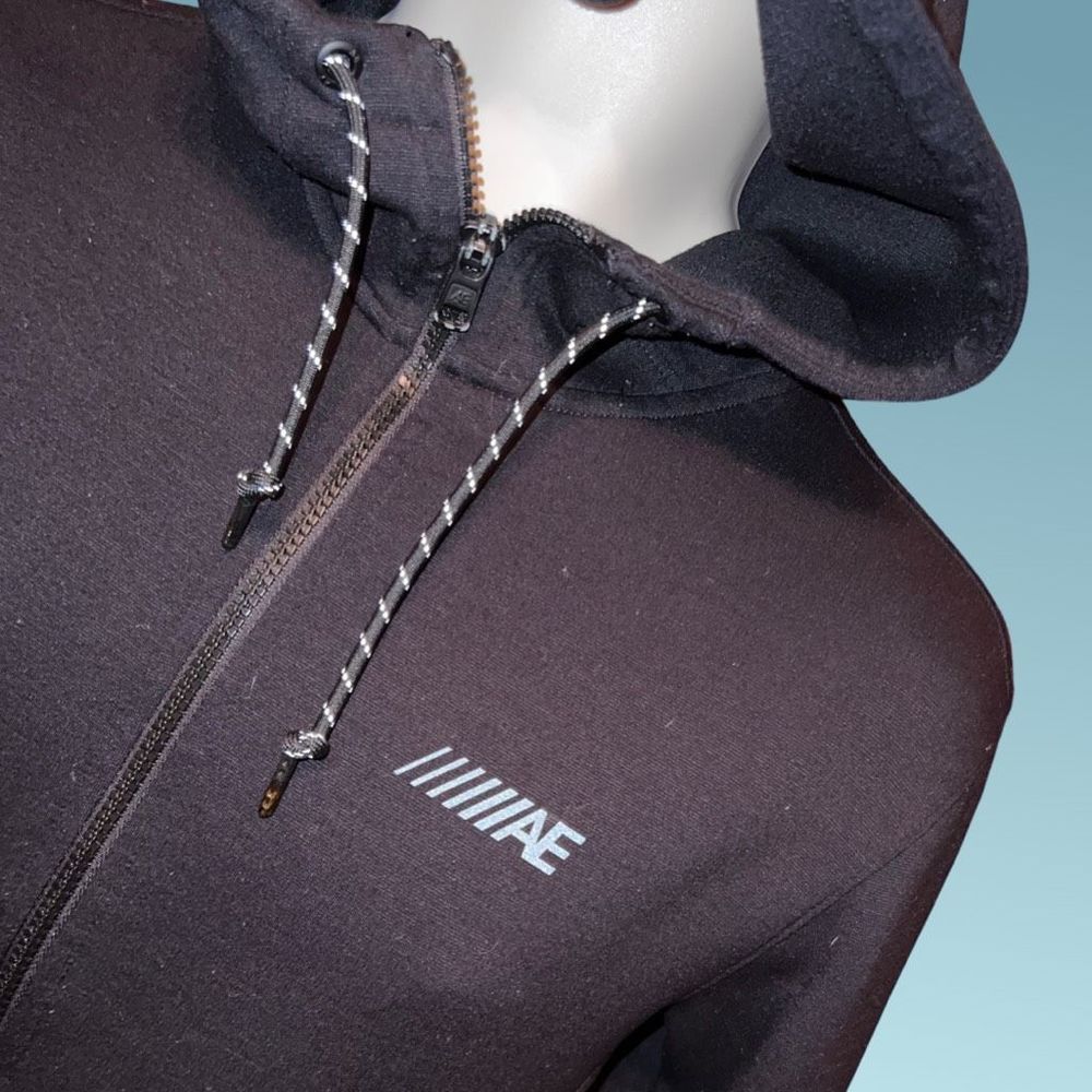 Mens American Eagle Black Logo Flex Hoodie Size XS